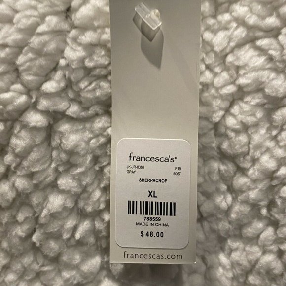 NEW Francesca's Cropped Sherpa Fuzzy Jacket - Picture 7 of 8